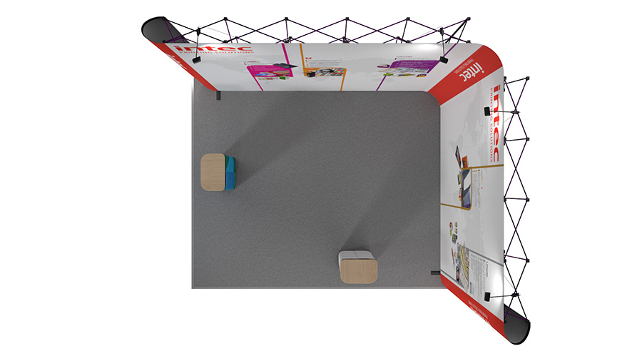 Top View of XL Jumbo Pop Up Display Stand 4m x 5m
